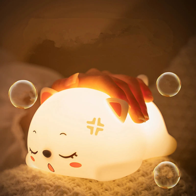 Cute Cat Silicone Night Lights Lamp