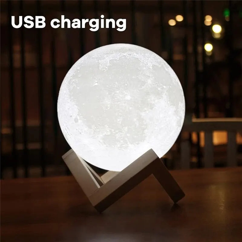 3D Moon Lamp - Touch Control Night Light
