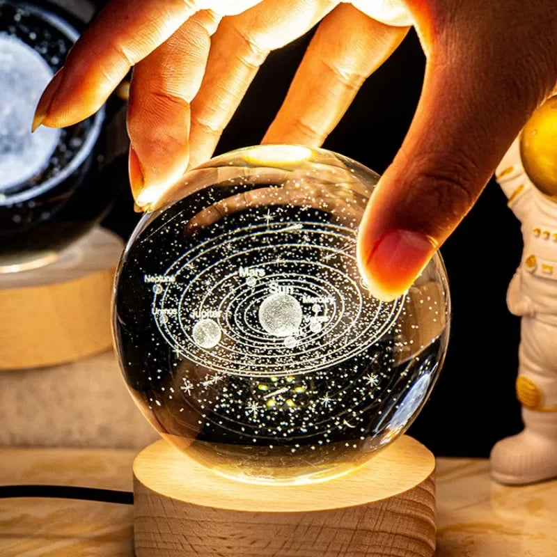 3D Moon Glowing Crystal Ball Decor