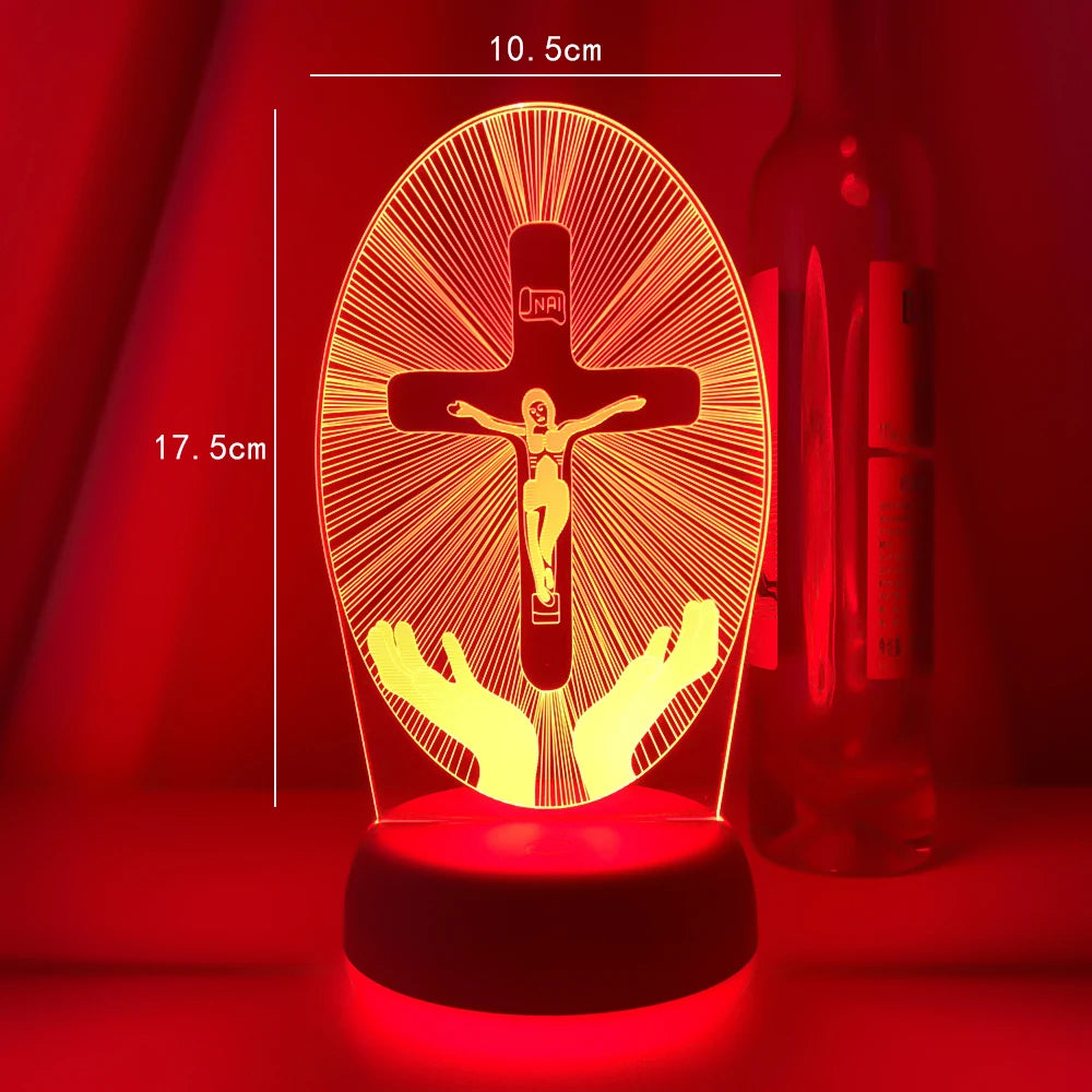Jesus Christ Cross 3D LED Night Light Decor