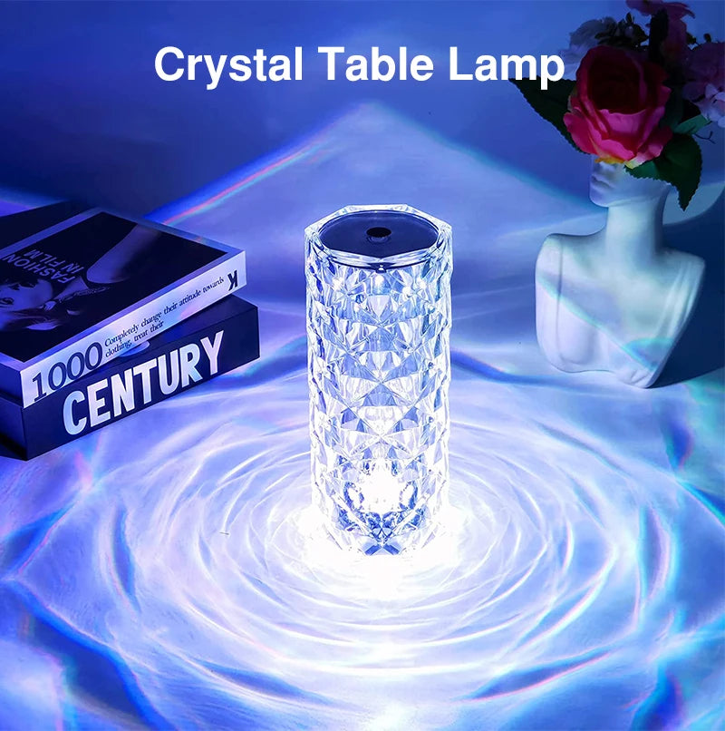 Multicolor Crystal Diamond Table Lamp Touch Responsive