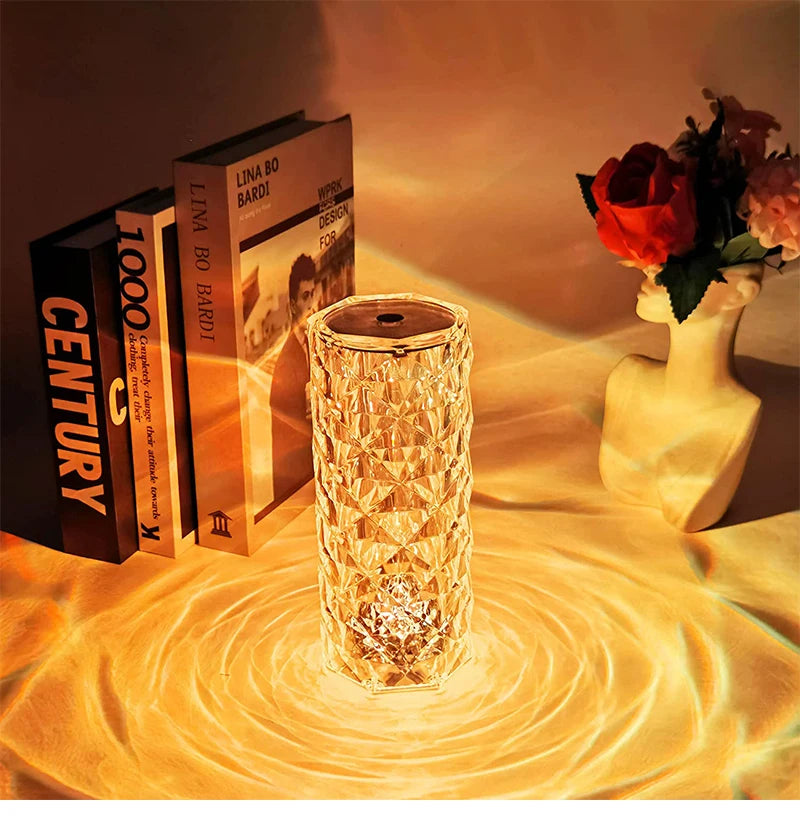 Multicolor Crystal Diamond Table Lamp Touch Responsive