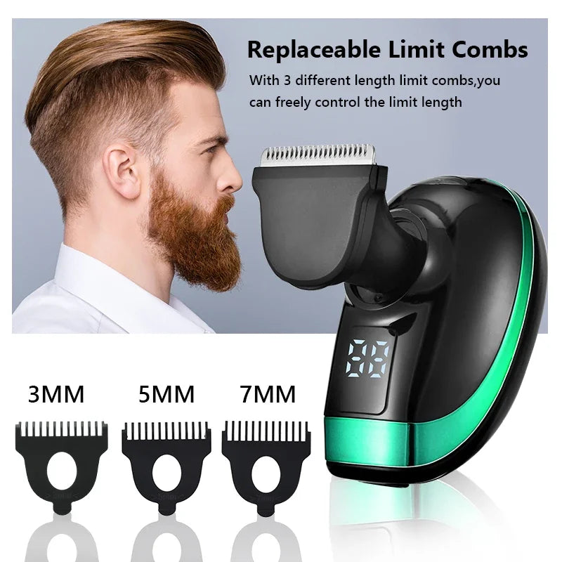 5 IN 1 Electric Trimmer for Men Beard Wet-Dry Dual Use Waterproof