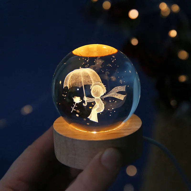 3D Crystal Planet Night Light Decor
